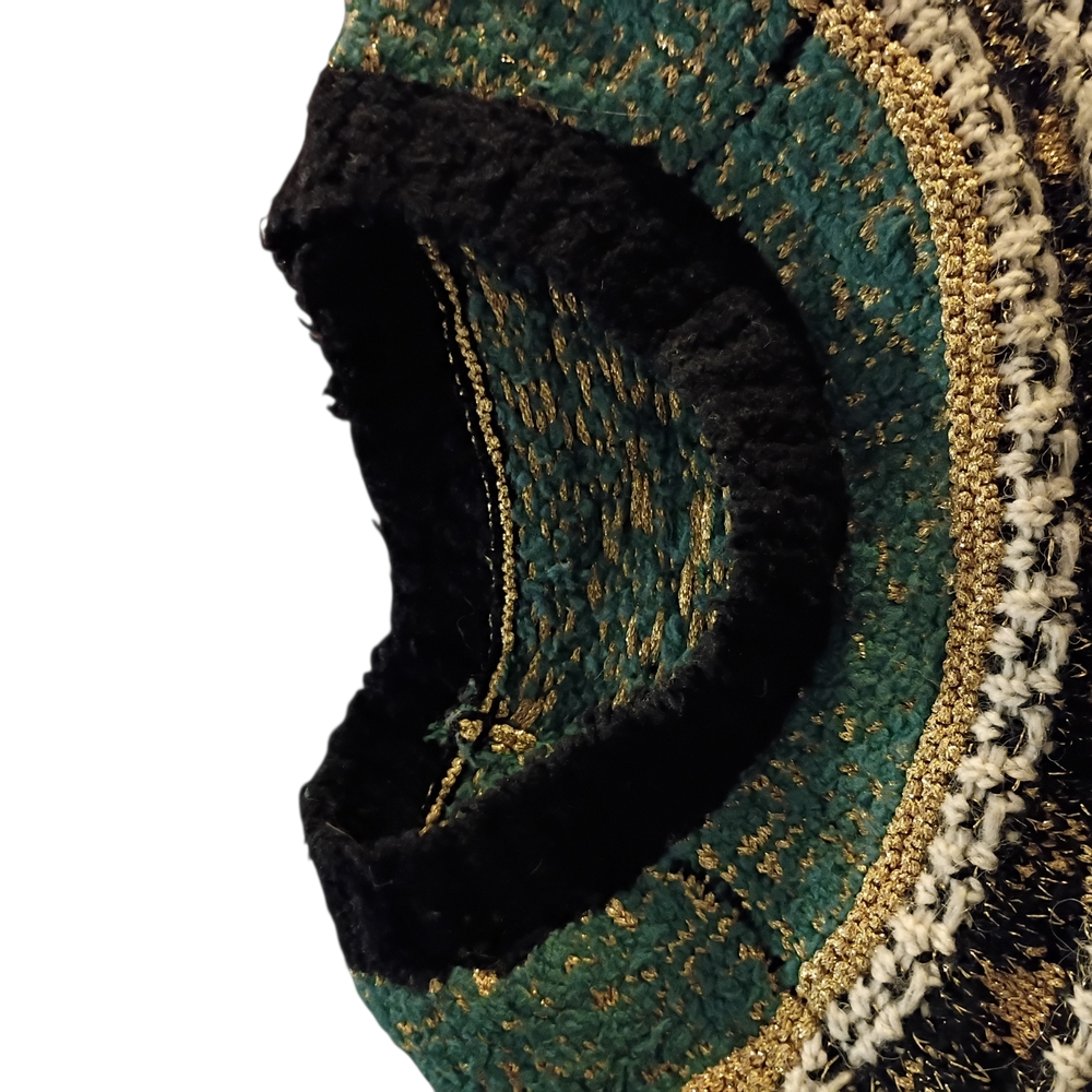Women's 2019 CHANEL Black and Gold Egyptian Line Patterned Sweater - Picture 3 of 16